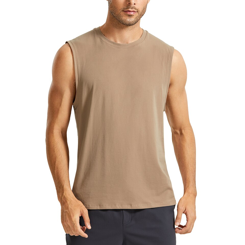 CRZ YOGA Men's Lightweight Pima Cotton Workout Tank - Image 2