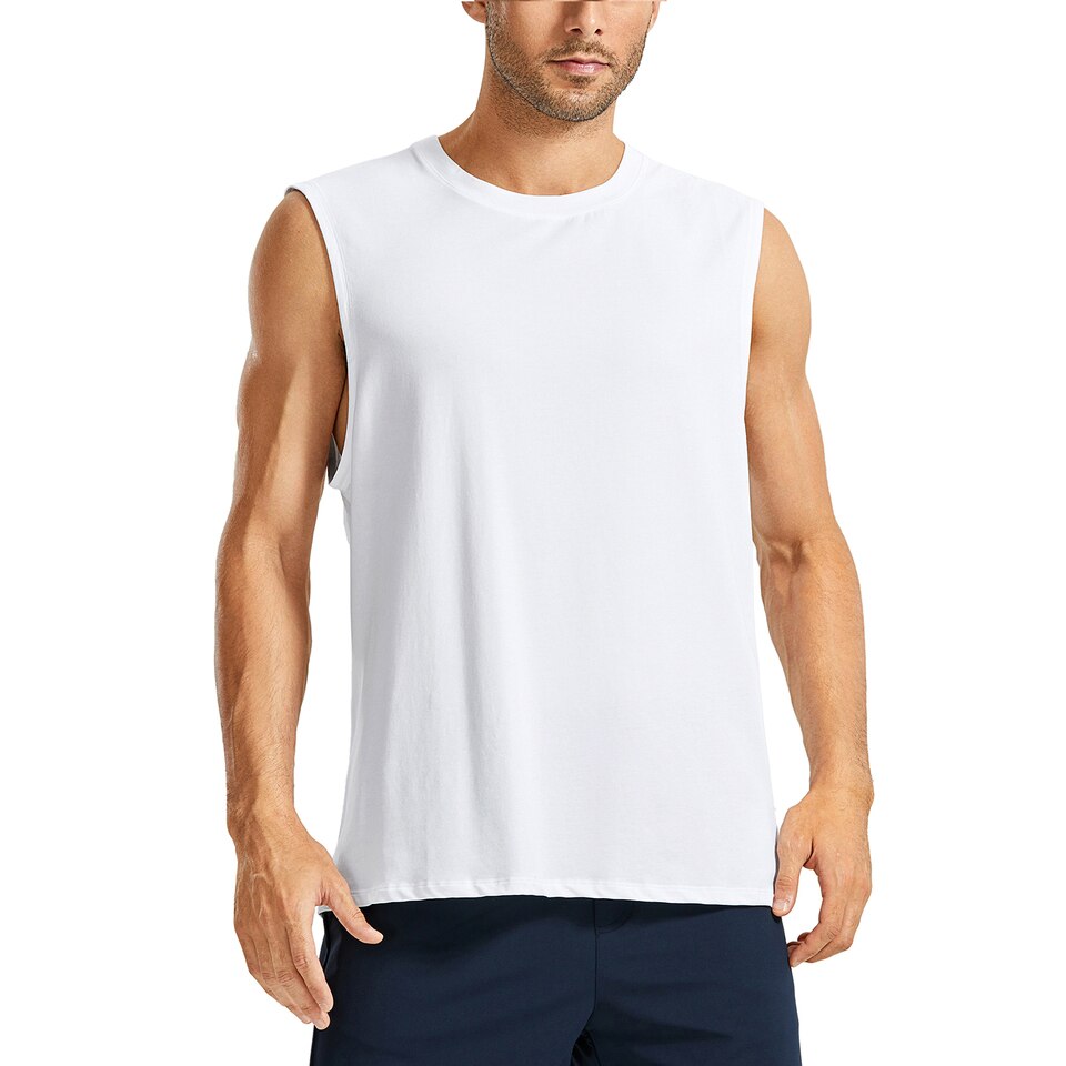 CRZ YOGA Men's Lightweight Pima Cotton Workout Tank - Image 5