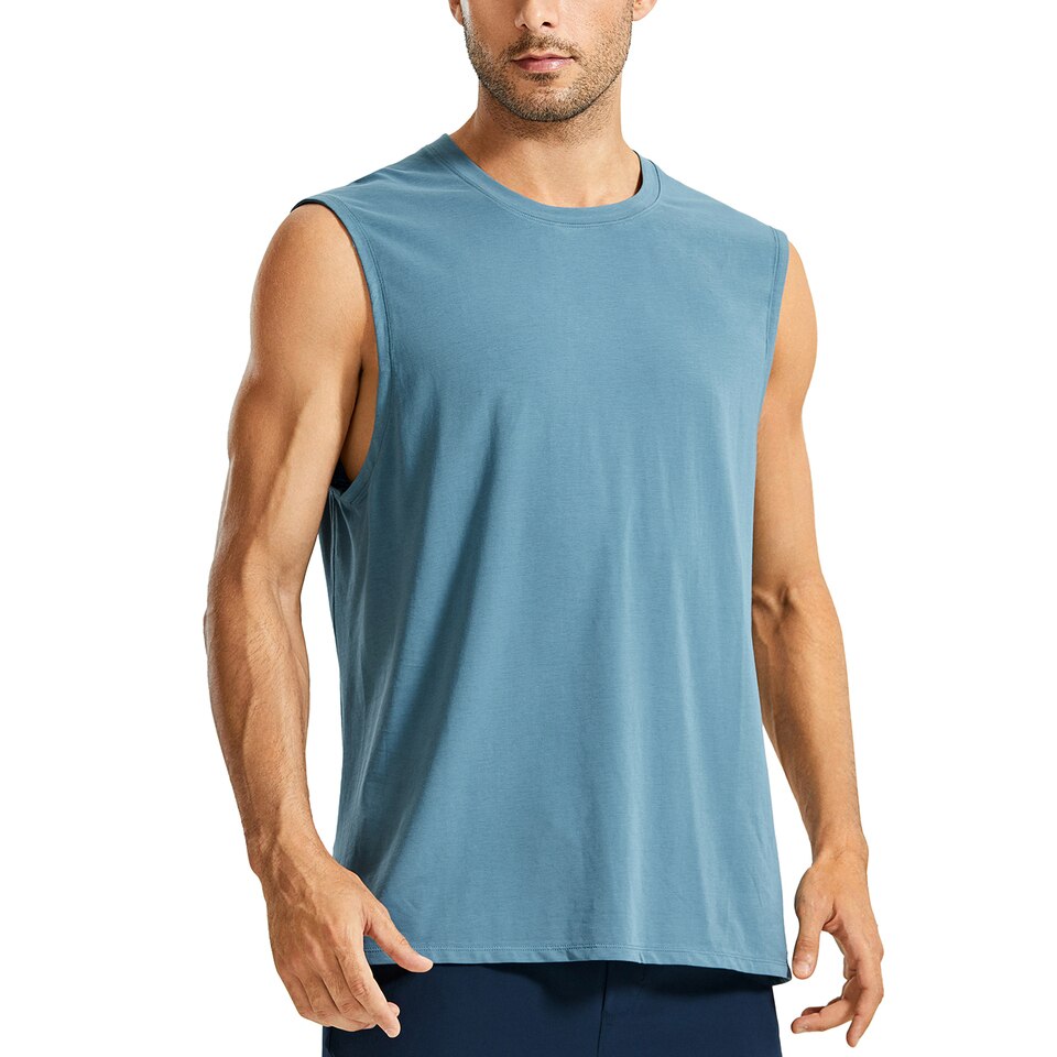 CRZ YOGA Men's Lightweight Pima Cotton Workout Tank - Image 13