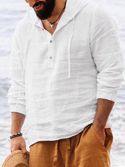 Men Cotton Linen Long Sleeve