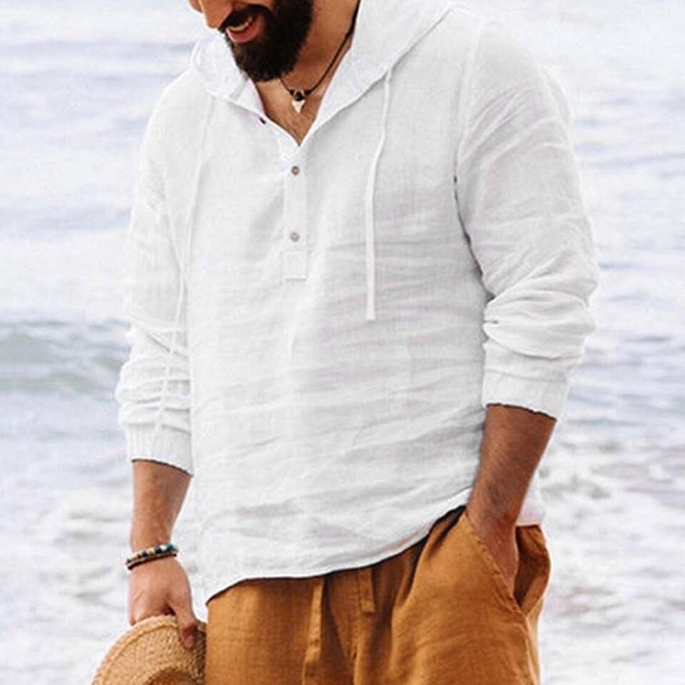 Men Cotton Linen Long Sleeve