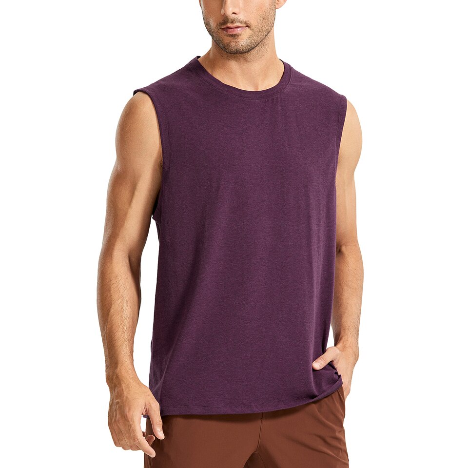 CRZ YOGA Men's Lightweight Pima Cotton Workout Tank - Image 11