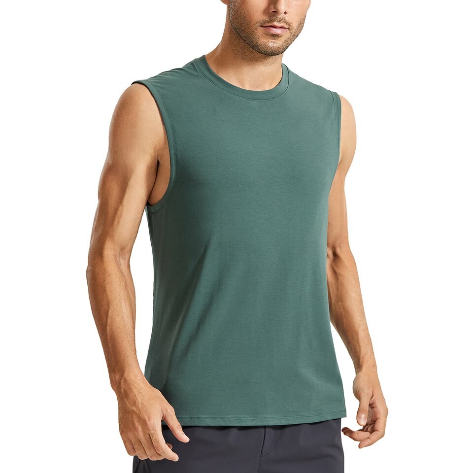 CRZ YOGA Men's Lightweight Pima Cotton Workout Tank - Image 7