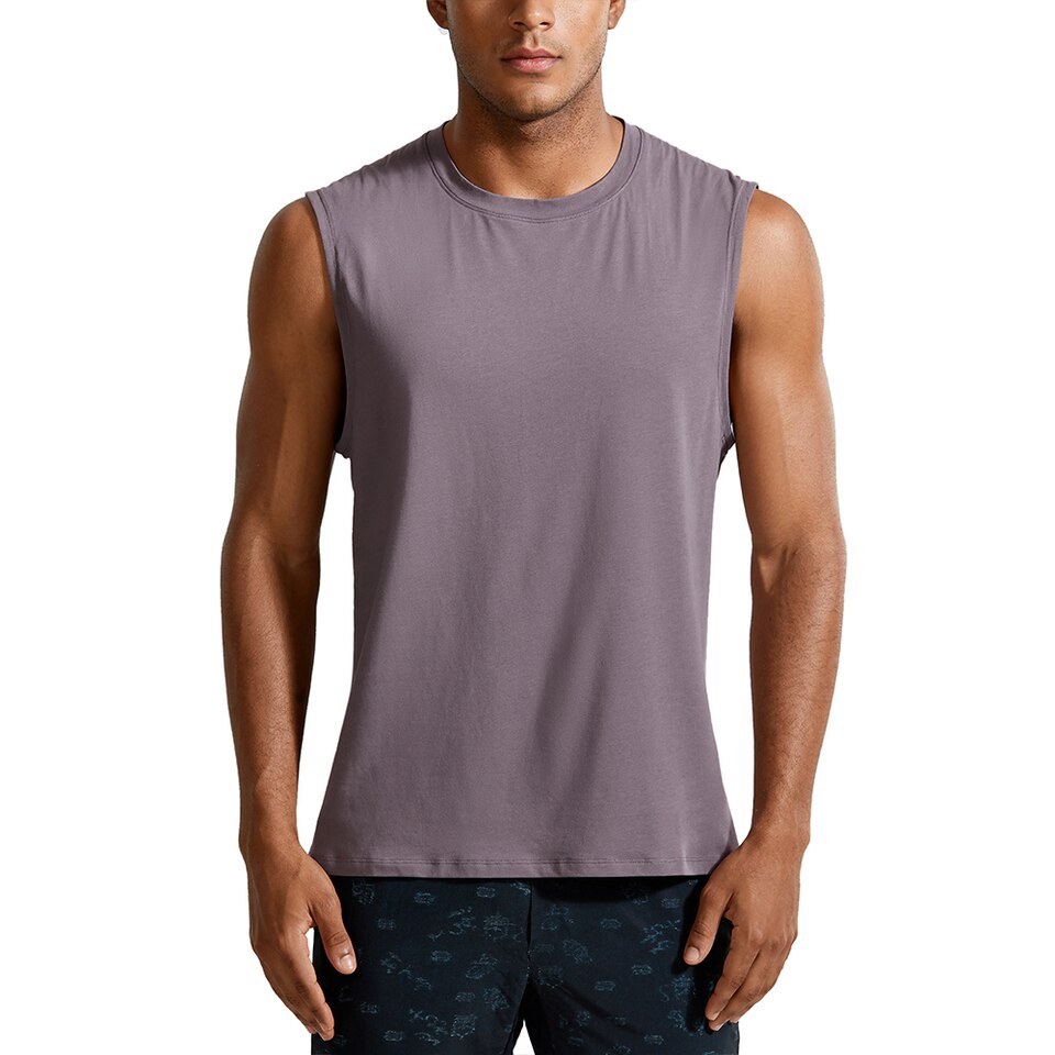 CRZ YOGA Men's Lightweight Pima Cotton Workout Tank - Image 8
