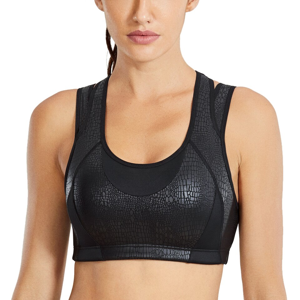 Mesh Patchwork Sports Bra - Image 3