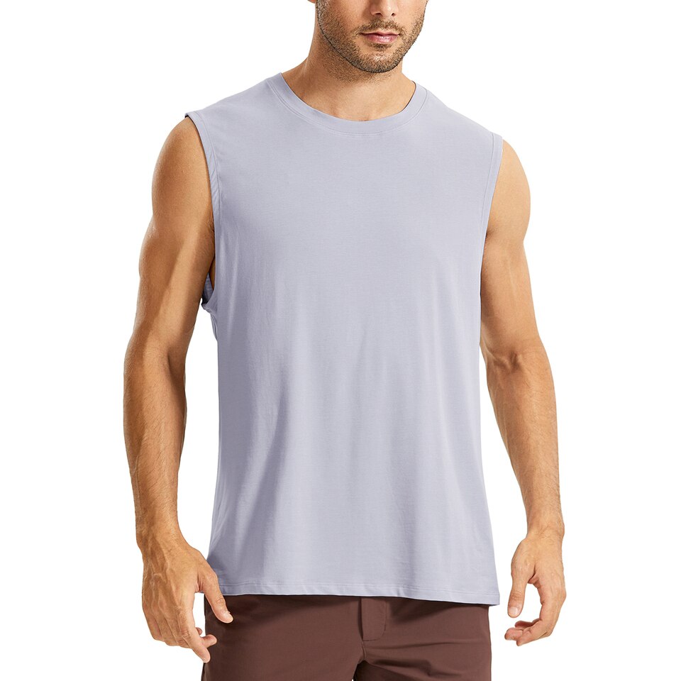 CRZ YOGA Men's Lightweight Pima Cotton Workout Tank - Image 9