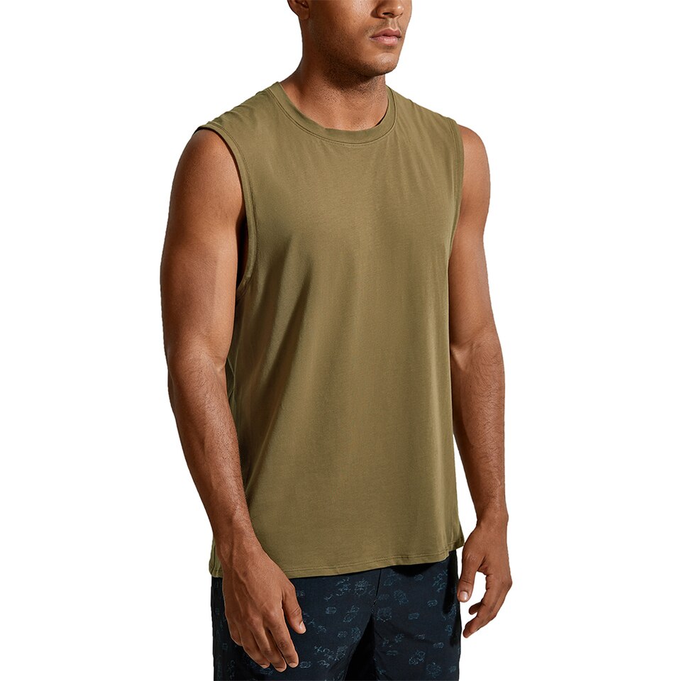 CRZ YOGA Men's Lightweight Pima Cotton Workout Tank - Image 6