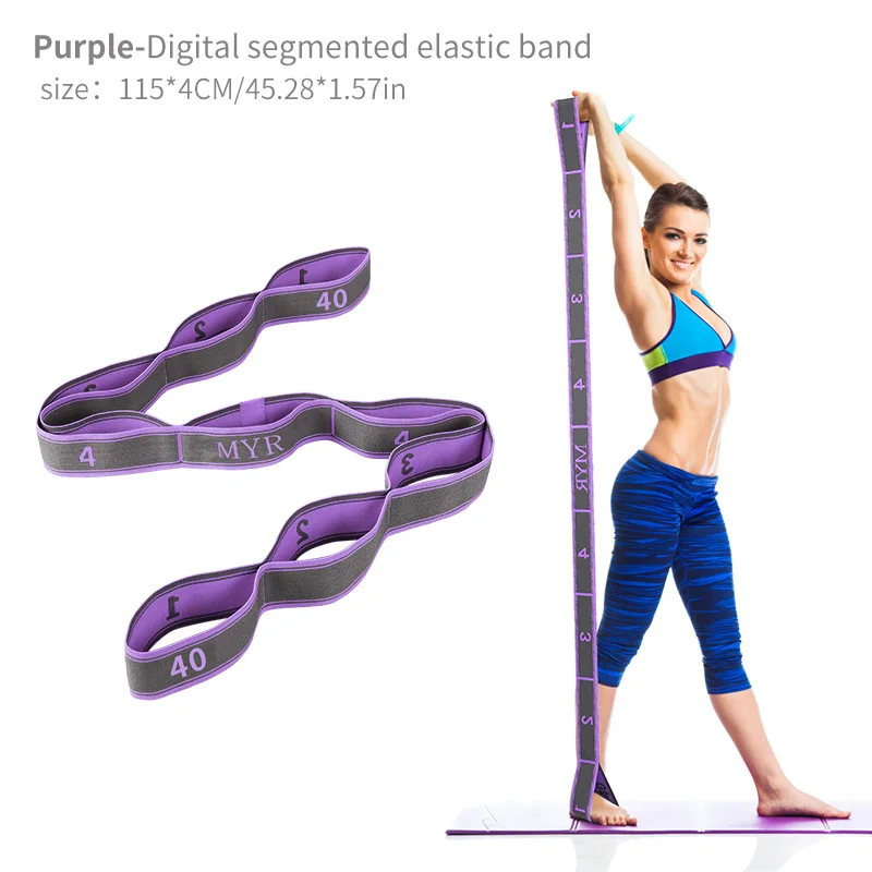 Elastic Yoga Stretching Strap with Loops - Image 11