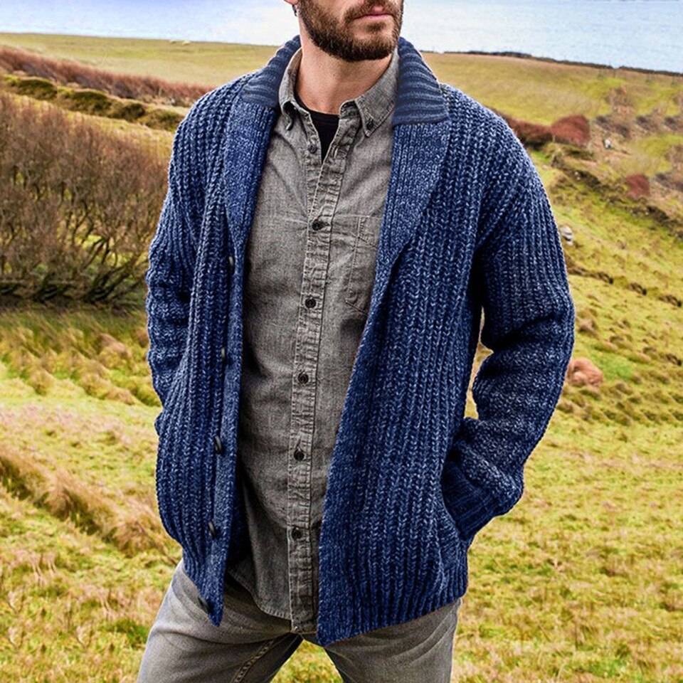 Mens Cable Knit Cardigan - Image 10