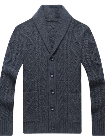 Winter Men's V Neck Knitted Sweater