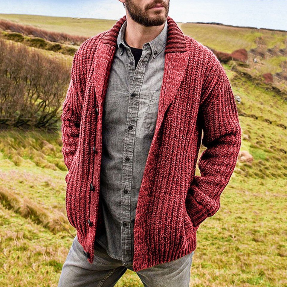 Mens Cable Knit Cardigan