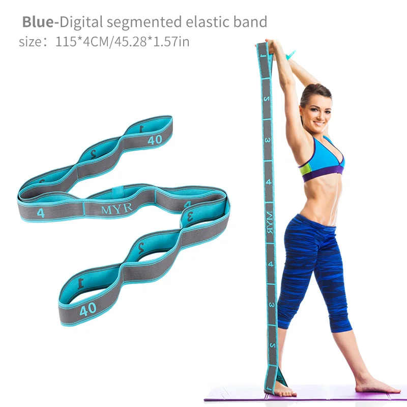 Elastic Yoga Stretching Strap with Loops - Image 9