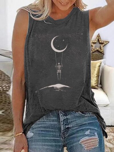 Skeleton Travel Around Space Tank Top