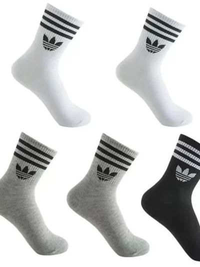 Adidas 5 Pairs Three Bar Classic Socks