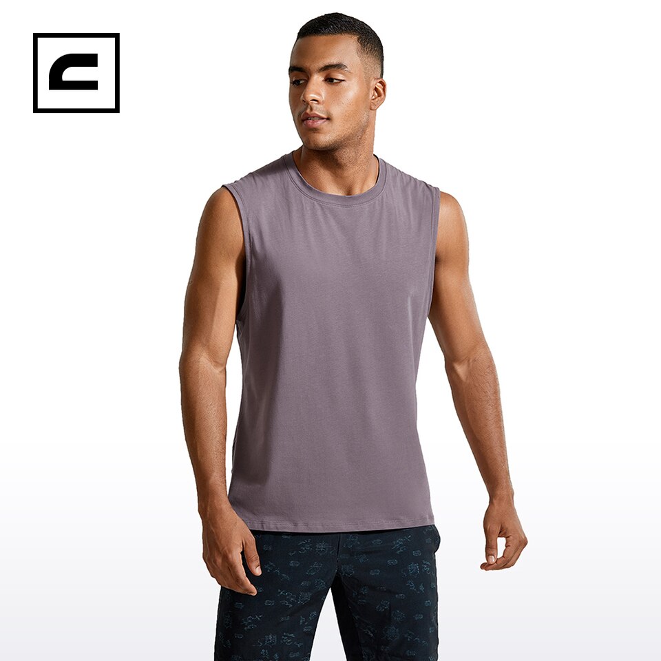 CRZ YOGA Men's Lightweight Pima Cotton Workout Tank