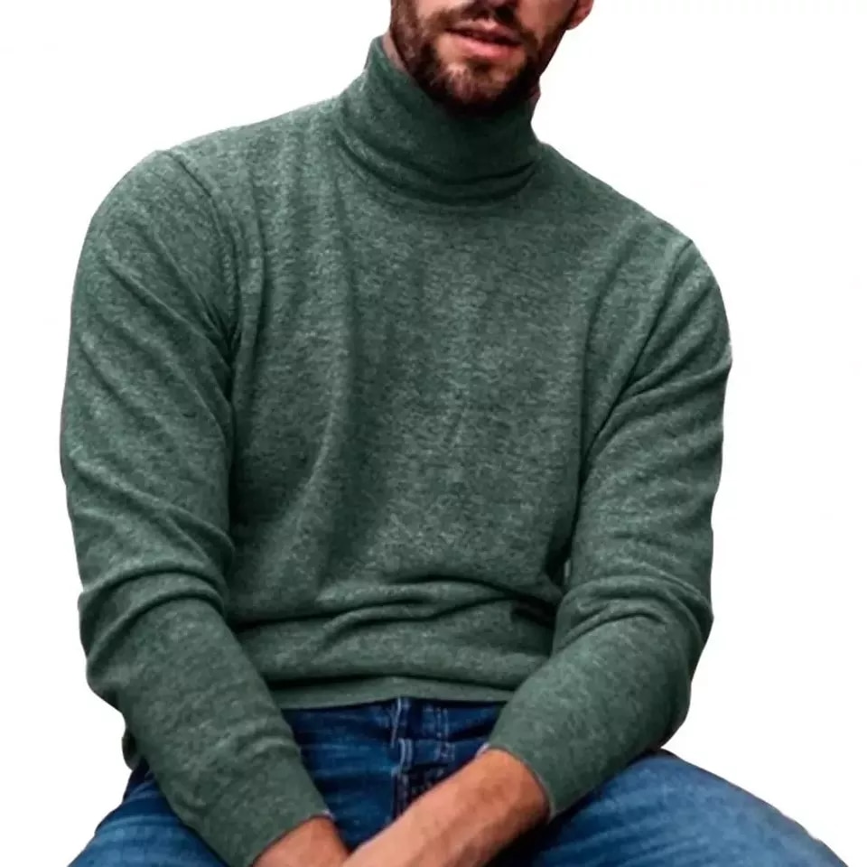 Warm Knitted Turtle Neck Men