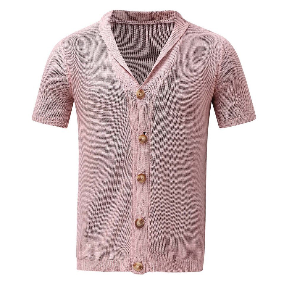 Gentleman Solid Knitted Cardigan Shirts - Image 5