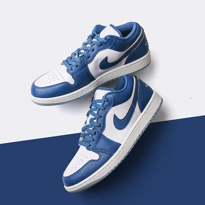 NIKE Air Jordan 1 Low AJ1 Blue and White - Image 2