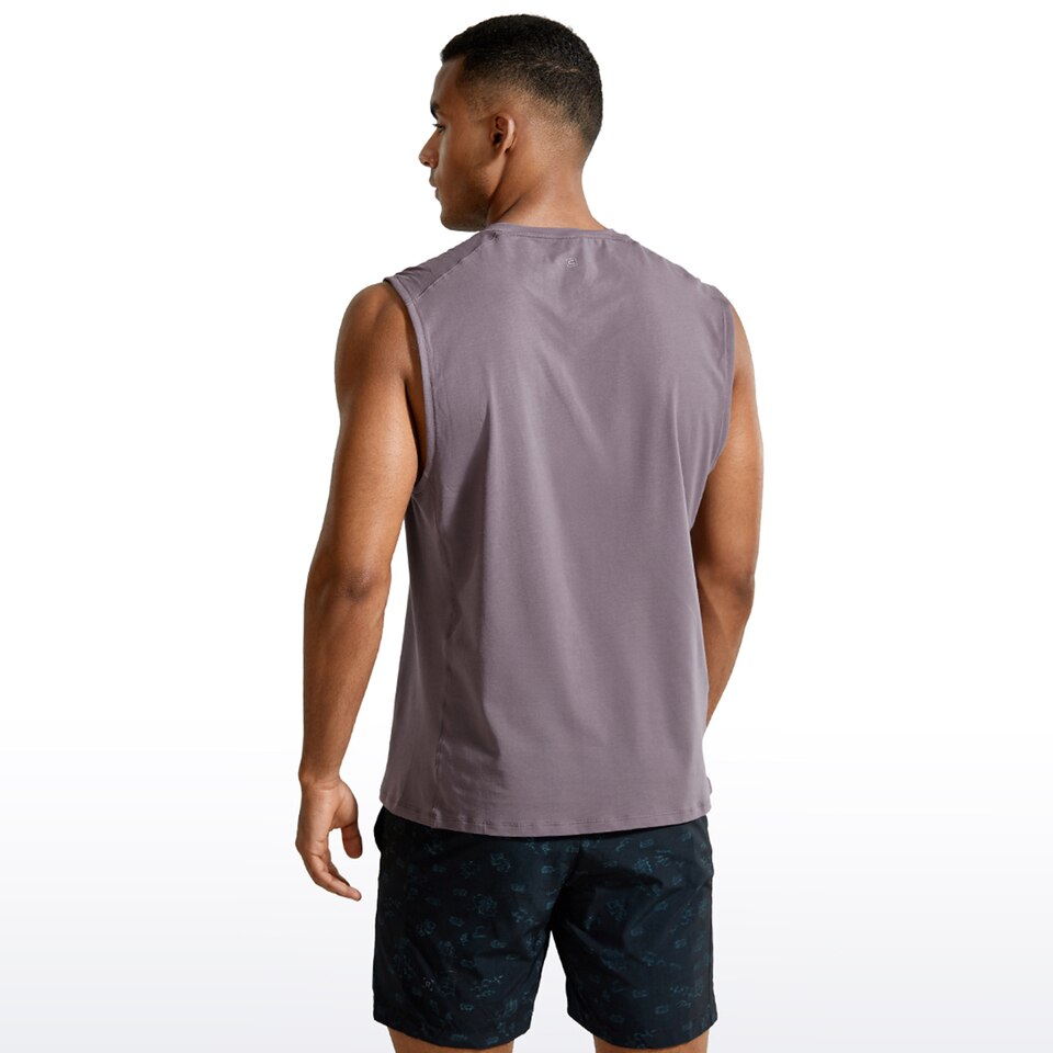 CRZ YOGA Men's Lightweight Pima Cotton Workout Tank - Image 12