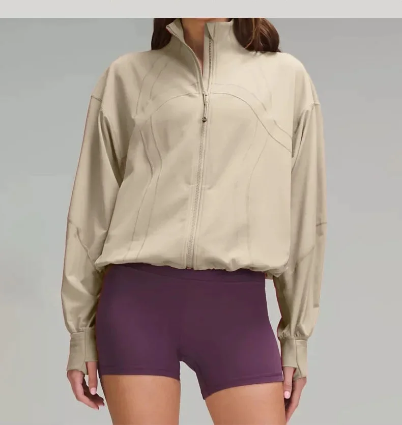 Loose-Fit Fashionable Stand Collar Batwing Sleeve Top - Image 2