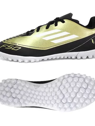 Adidas Messi F50 Club Futsal Cleats Soccer Cleats Shoes Gold Metallic IG9297