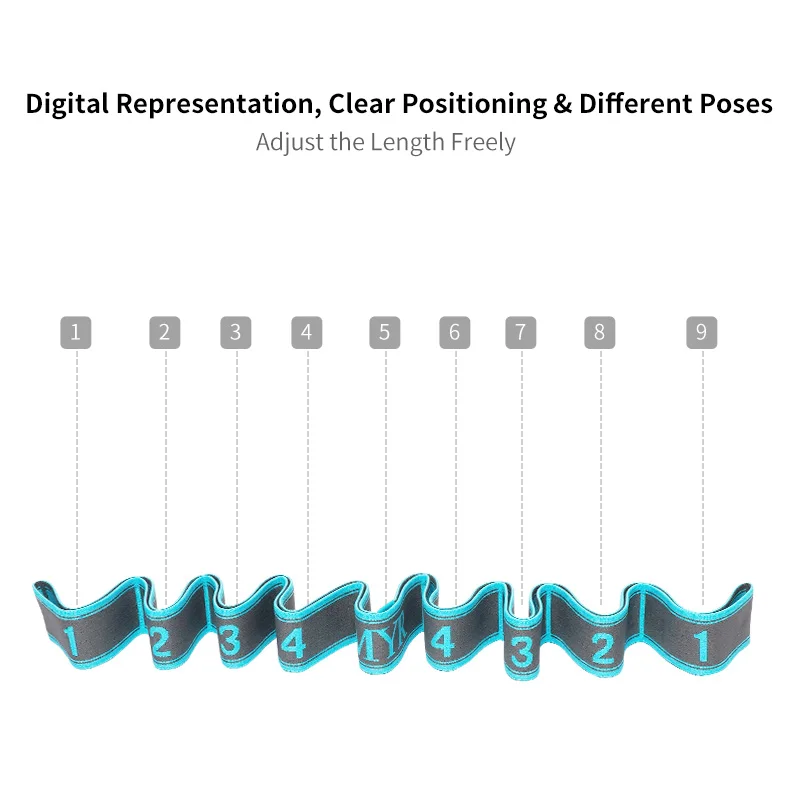 Elastic Yoga Stretching Strap with Loops - Image 2