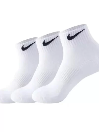 Nike Sports Socks, Solid Color, Cotton, Breathable, Thick, Odor Proof, Knee-High Sports Socks, Black/White