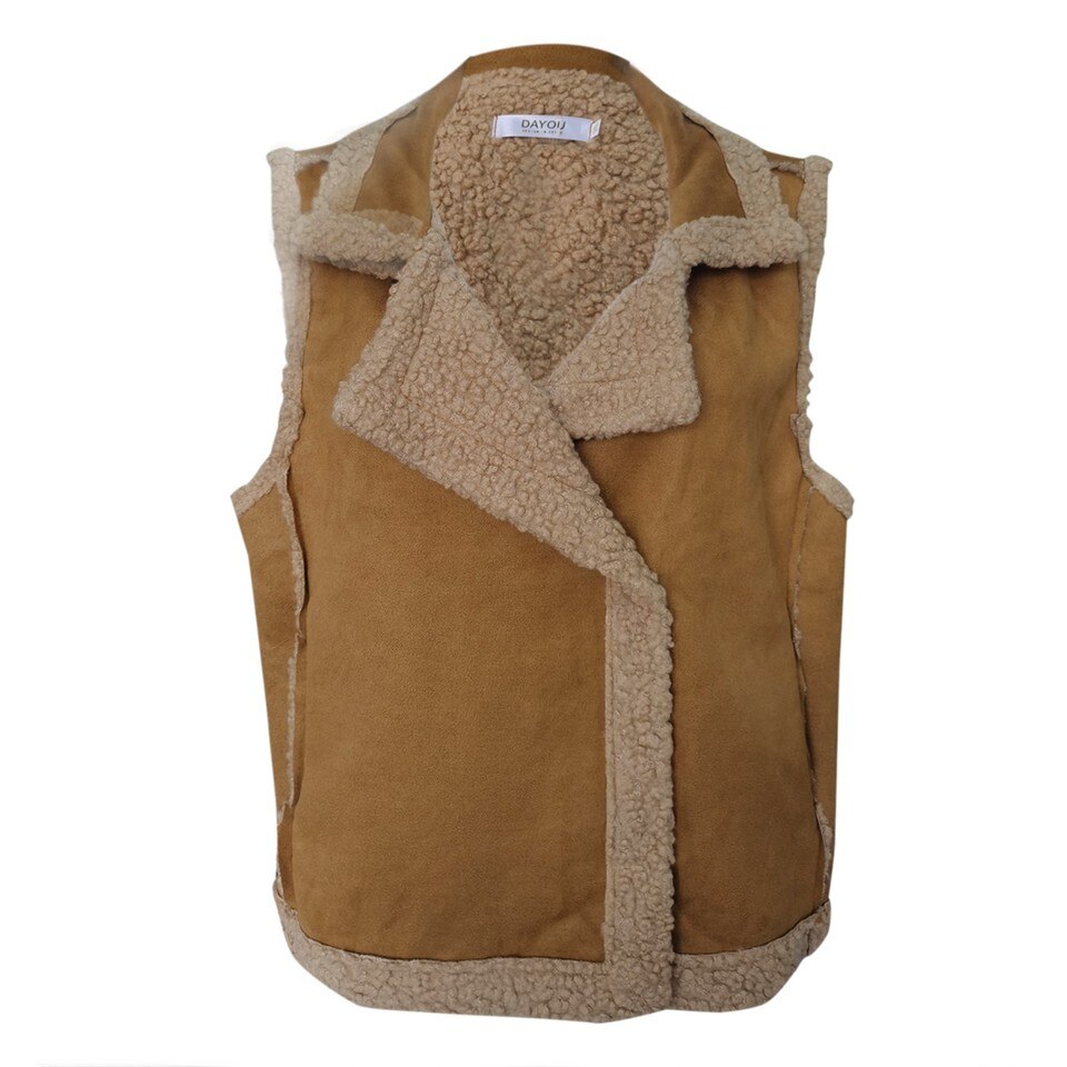 Lambswool Imitation Leather Vest - Image 2