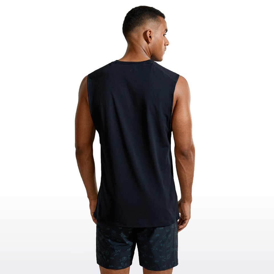 CRZ YOGA Men's Lightweight Pima Cotton Workout Tank - Image 4