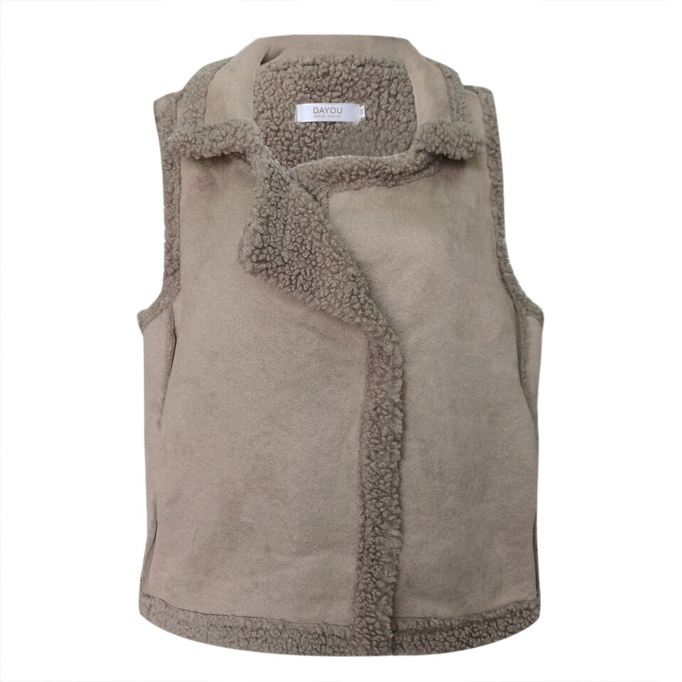 Lambswool Imitation Leather Vest - Image 4