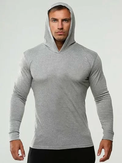 Long Sleeve Slim Fit Hooded T-Shirt