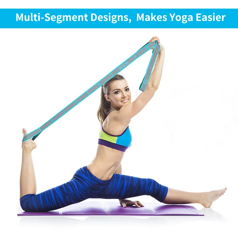 Elastic Yoga Stretching Strap with Loops - Image 4