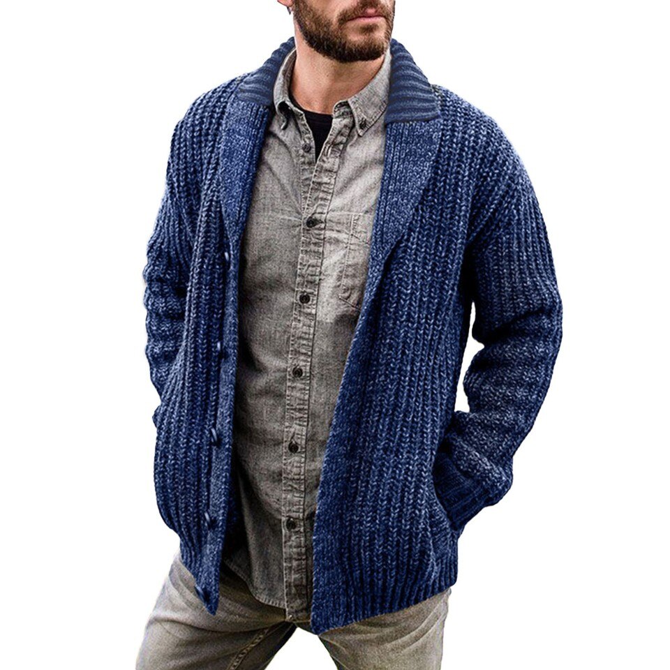 Mens Cable Knit Cardigan - Image 8