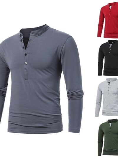 Casual Long Sleeve Henley Shirt