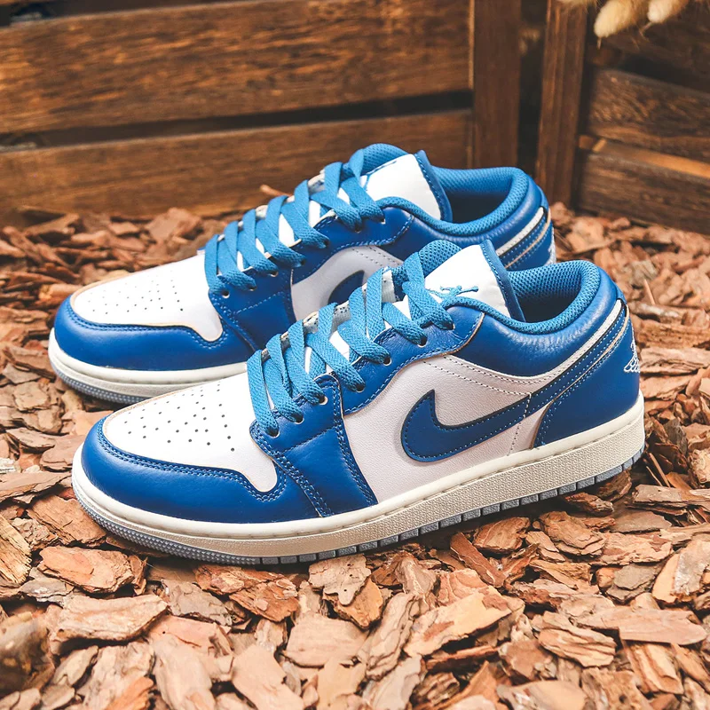 NIKE Air Jordan 1 Low AJ1 Blue and White - Image 3
