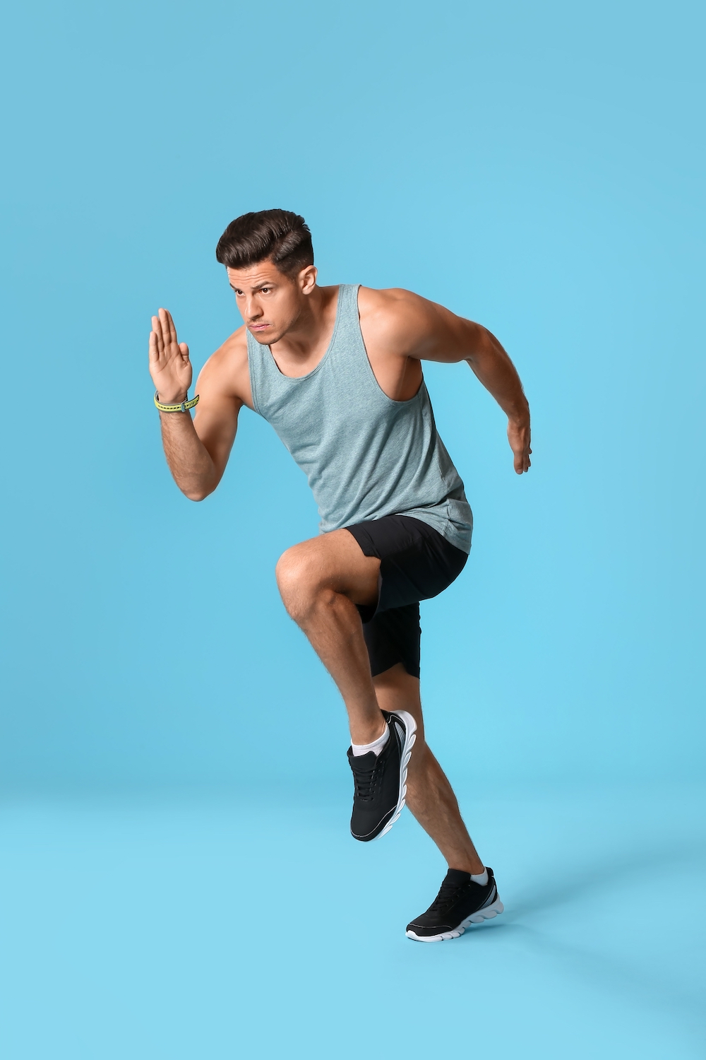 Sporty,Male,Runner,On,Color,Background